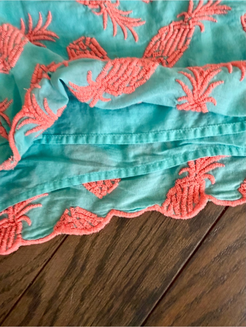 Lilly Pulitzer Aqua Elastic Waist Lounge Shorts with Pink Label - Picture 5 of 5